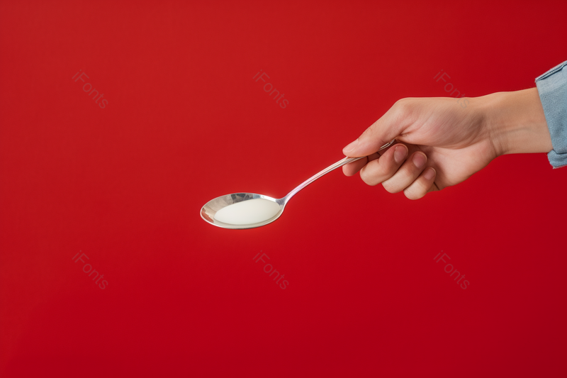 红色背景青少年拒绝高糖高盐食物手势,高清,摄影图,摄影图片,图片大全,摄影图免费下载